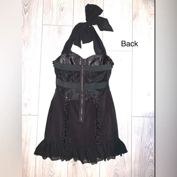Black Bustier Ruffle Dress - Picture 2 of 10